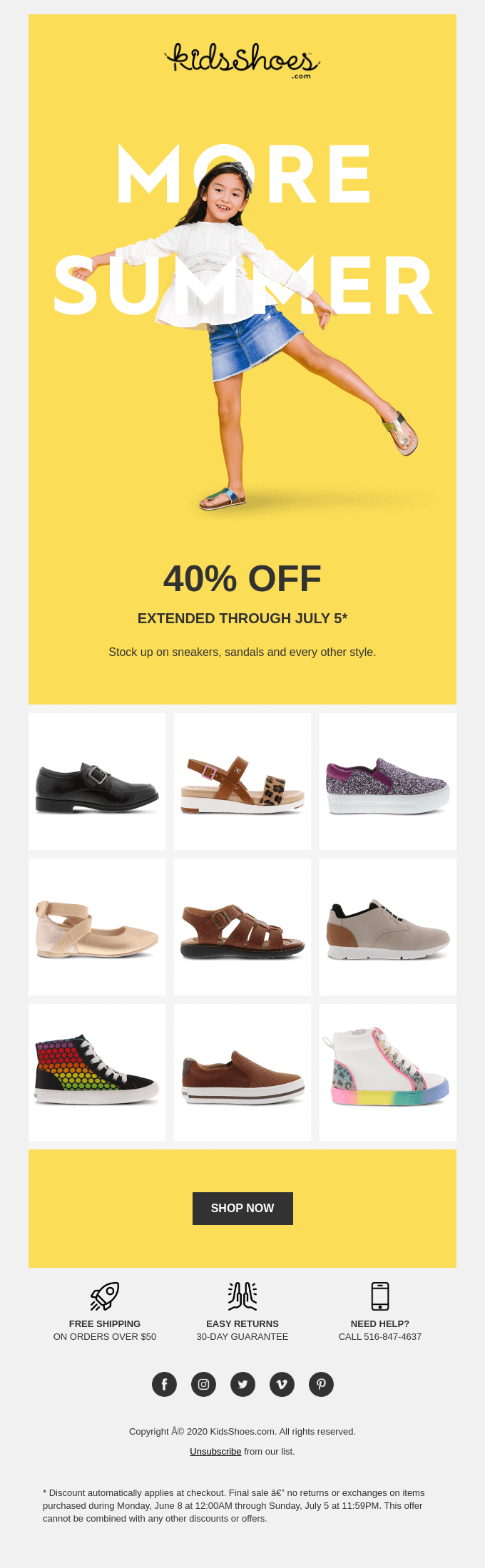 40 off kids shoes
