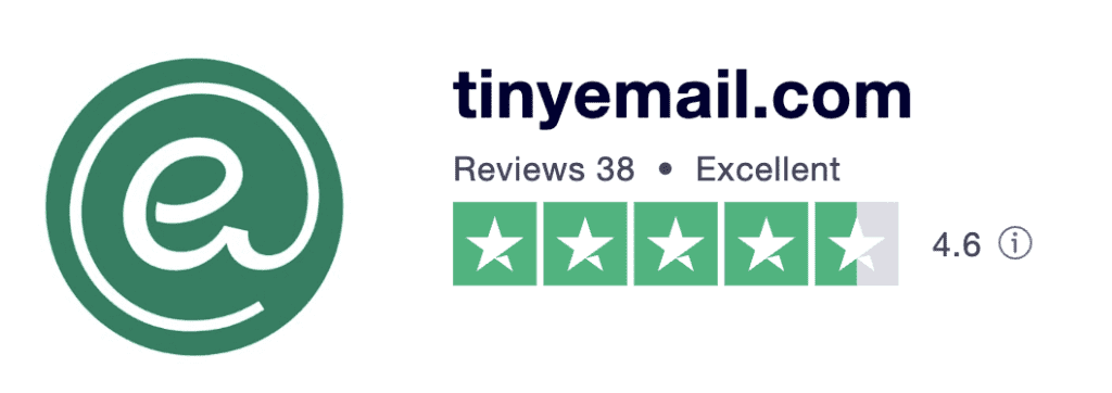 tinyEmail review rating on Trustpilot