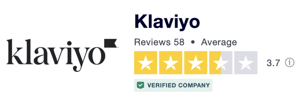 Klaviyo review rating on Trustpilot