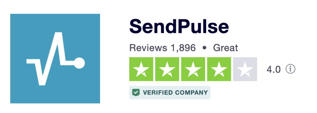 SendPulse review rating on Trustpilot