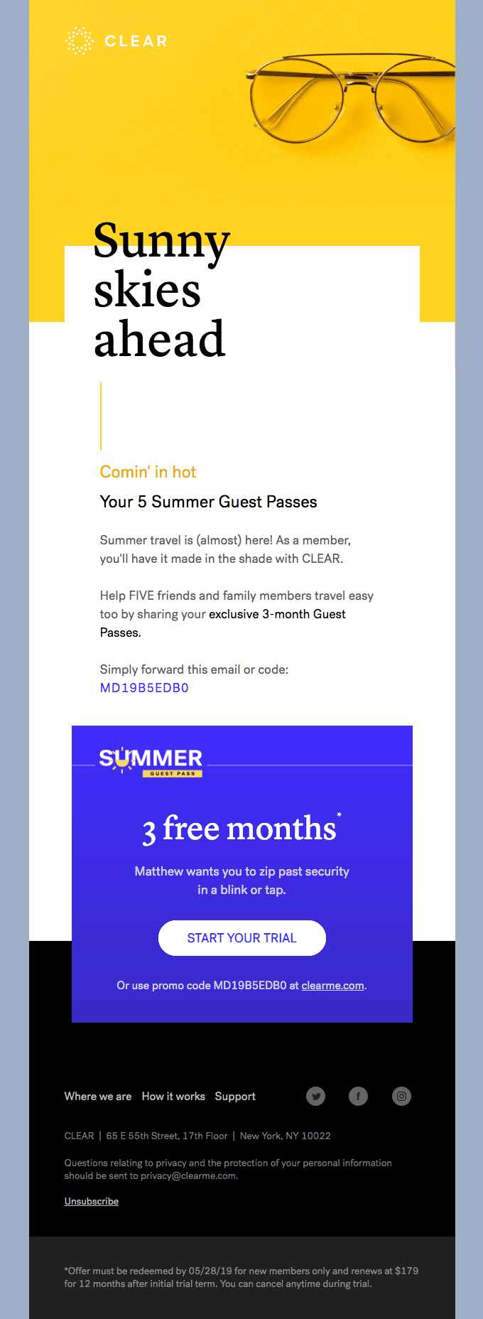 your 5 summer guest passes are here